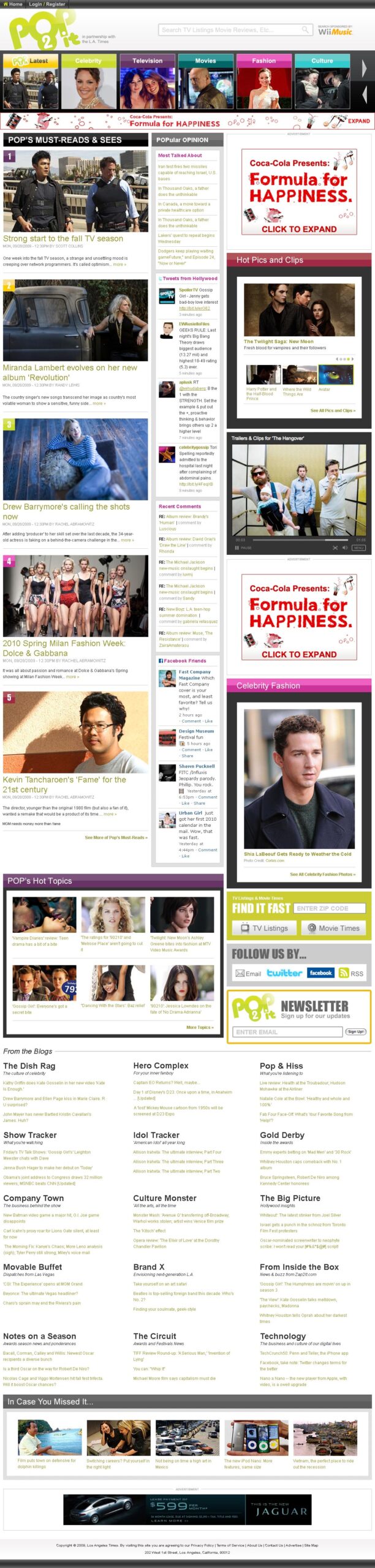 LA Times - Pop2it Homepage